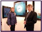 Mrs and M.Lecocq infront of 2 of Pascal's paintings, photo by Kazu Togashi