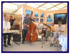 Opening pascal Lecocq exhibition with B.Abeille and the orchester of the Antibes Festival 2006, pic T.Emoto