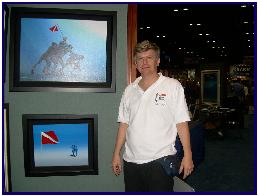 Art Innovation center showing Pascal's paintings as member of the Ocean Artists Society