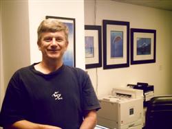 Pascal Lecocq in front of the Ocean Enterprises collection