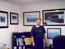 Pascal Lecocq in front of the Ocean Enterprises collection