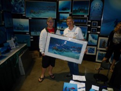 Pascal with art collector at Scuba Show 2010