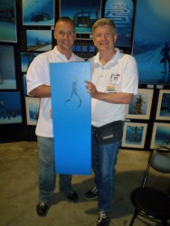 Pascal with art collector at Scuba Show 2010