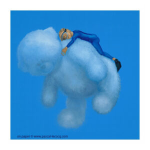 CALLIGRAMME DE GRENOUILLE 33: cloudy bear